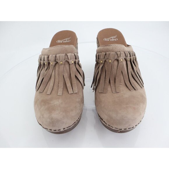 Dansko Women's Deni Mule Size 41 10.5 Brown Fringe Tassel Chunky Heel Platform - Picture 3 of 12